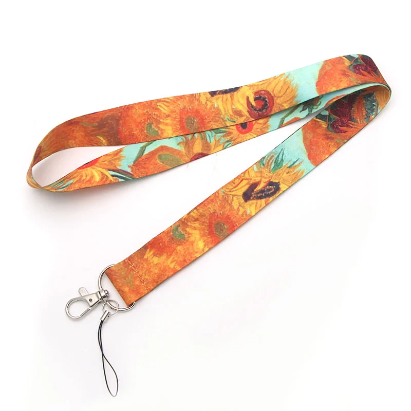 V209 картина маслом Ван Гога арт брелок Lanyards Id бейдж держатель ID карты пропуск мобильный телефон USB бейдж держатель ключевой ремень 1 шт