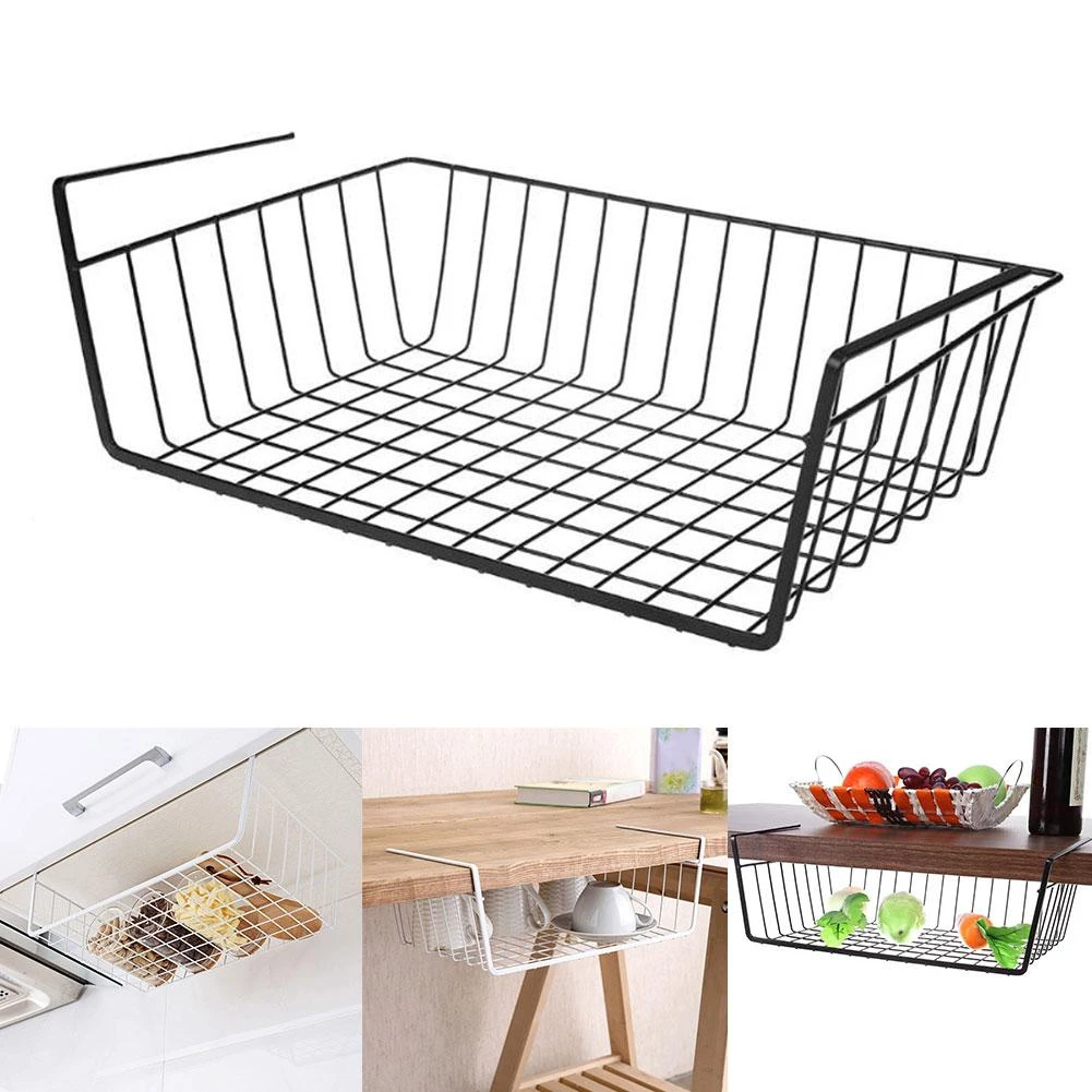 Ruimtebesparende Metalen Mand Opbergrek Onder Kast Kledingkast Bureau Multi Functie Opslag Mand Plank - AliExpress