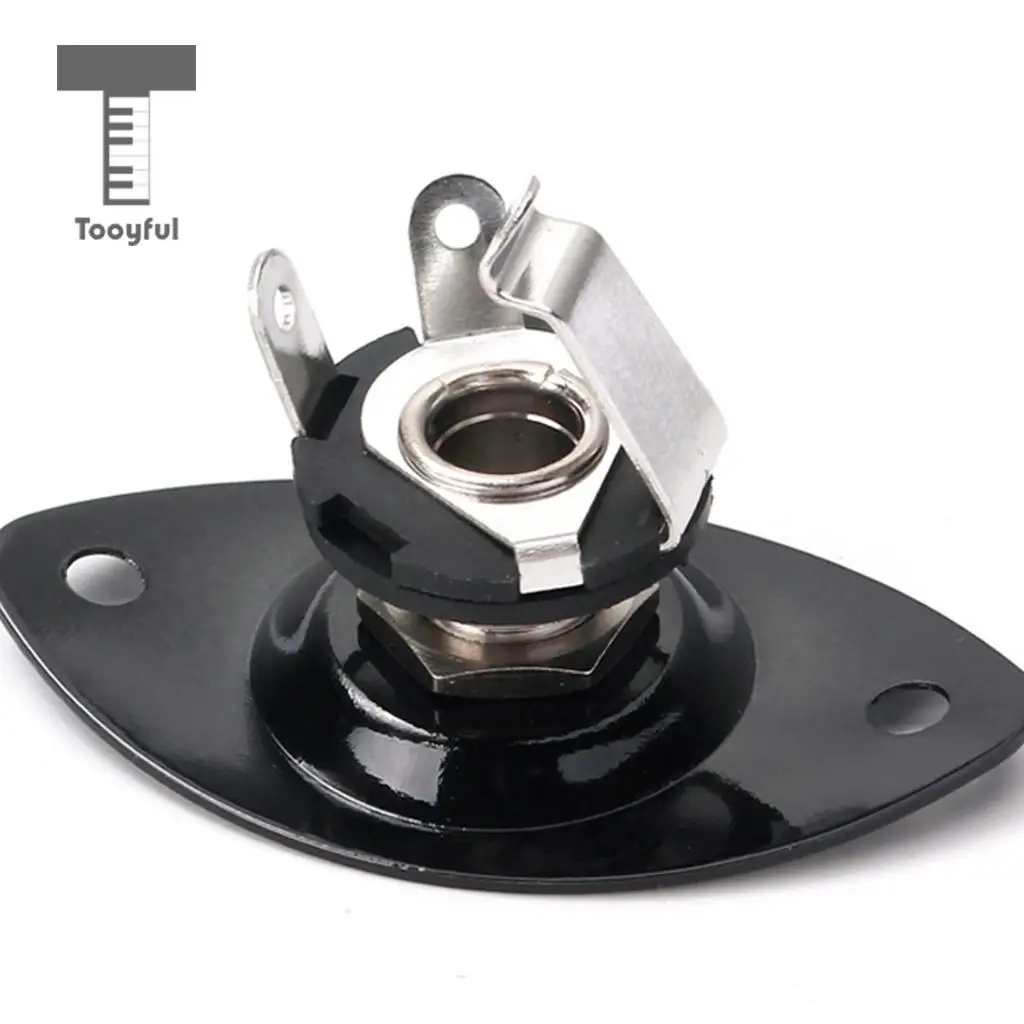 Tooyful Oval 1/4' 6.35mm Electric Guitar Ukulele Output Input Jack Plug Socket Guitar Upgrade Accessory DIY Parts
