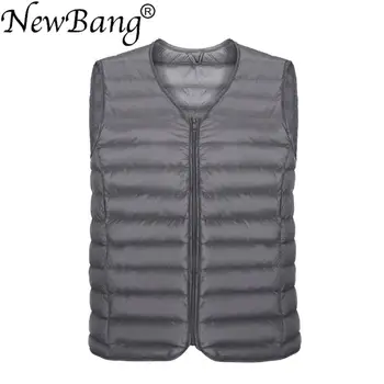 

NewBang Ultra Light Down Vest Men Sleeveless Warm Vest Winter Solid Sleeveless Jacket Men's Feather Lightweight Waterproof Vests
