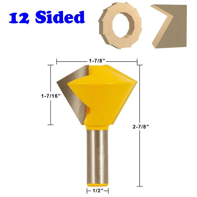 1 шт. 1/" для конических фрез-6 Двусторонняя 8 Двусторонняя 12-сторонние 16 Двусторонняя многосторонний клеевой шов для создания выпуклой филенки-15330