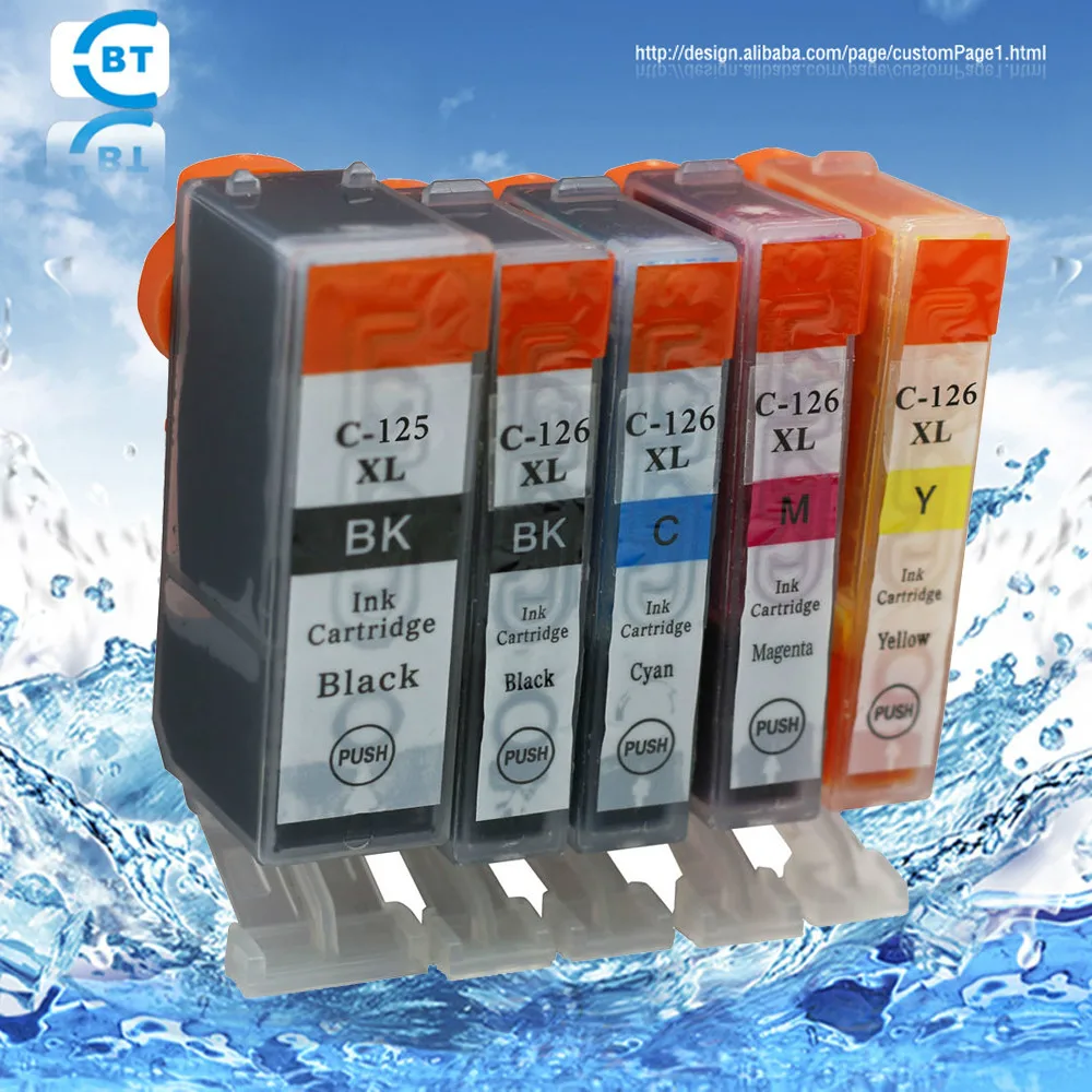 

5PCS Compatible PGI-125PGBK CLI-126 ink cartridge for IP4810 MG5210 MG6110 IP6510