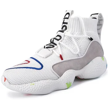 

Designer Running Shoes white Unisex High Top Men socks sneakers Breathable Women sport shoes Trainers Zapatillas Hombre