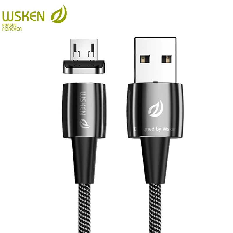 WSKEN X1 Pro Магнитный кабель 3A Micro USB кабель быстрая Магнитная Зарядка провод для samsung huawei Xiaomi Micro USB зарядное устройство Шнур