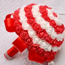 Свадебный букет с розовым и зеленым Искусственным пионом Robbon для женщин Buque De Noiva Свадебные аксессуары платье в цветочек