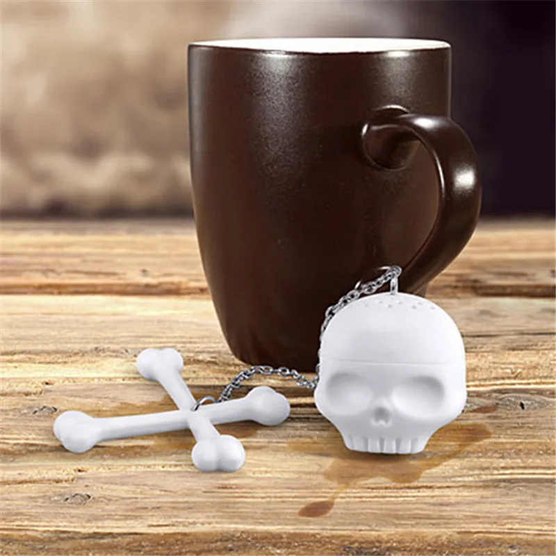 

Creative T-Bones Bones Skull Tea Infuser Filter Loose Leaf Silicone Tea Strainer Favor Balls Infusiones Vintage Tea Accessories