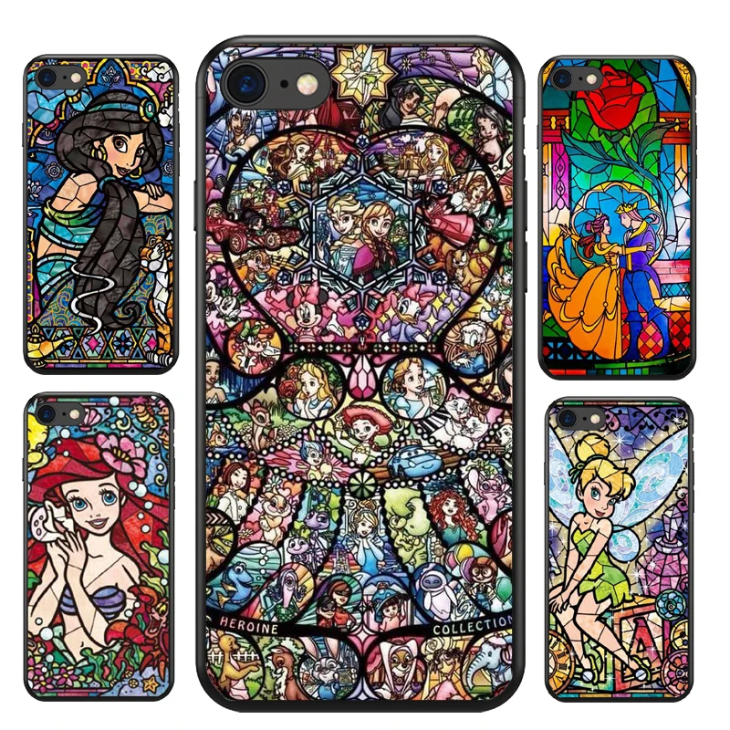

Cute Cartoon Case For iphone 5 5S SE 6 6S 7Plus 8 8Plus Transparent PC Ariel Little Mermaid Watercolor Case