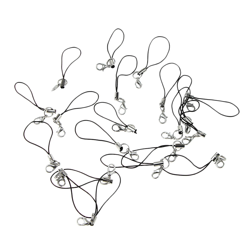 MagiDeal 20pcs Polyester Lanyard Charm Dangle Pendant Rope Cord for Mobile Phone Keys Findings Supplies