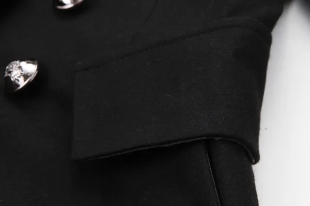 Женское длинное двубортное пальто в британском стиле из смеси шерсти в стиле милитари G2