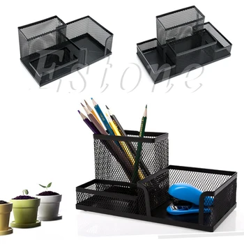 

Desk Organizer Metal Black Mesh Style Desktop Office Pen Pencil Holder Storage Classy