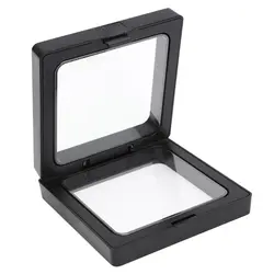 Квадратные 3D альбомы плавающая рамка держатель Монета коробка для ювелирных изделий шоу случае, 7X7 см (с основанием) Кол-во: 4 шт
