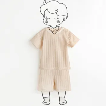 

Summer 2019 new boy girl clothes suit colored cotton casual breathable mesh baby T-shirt+shorts newborn children clothing sets
