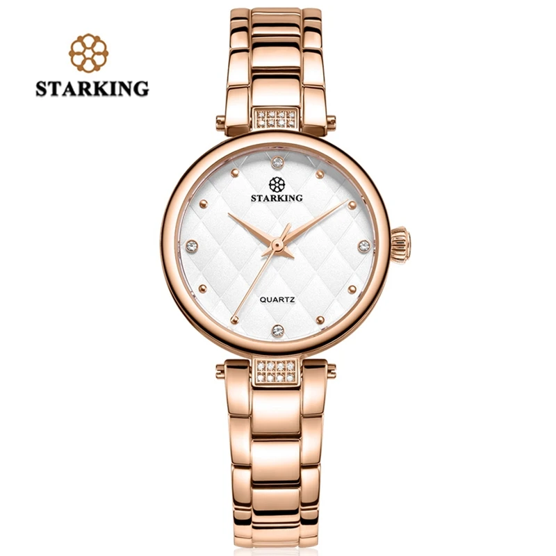 

STARKING Brand Luxury Crystal Rose Gold Watches Women Fashion Bracelet Dress Wristwatch Ladies Quartz Sports Relogio Feminino