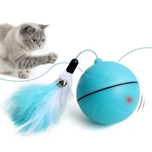 Забавные игрушки для собак и кошек, заряжаемый светодиодный светящиеся шарики с пером, колокольчиком, звуковые силиконовые шарики, подвижная тренировочная игрушка для кошек