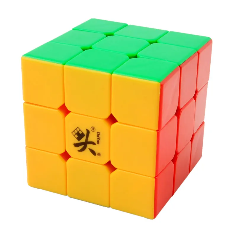 DAYAN 3x3x3 ABS стикер блок высокого качества скоростной волшебный куб 3 by3 красочный обучающий и Развивающий Пазл волшебный куб игрушки - Цвет: Stickeless