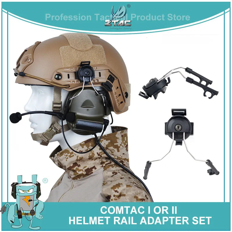 

Z-tac Military Peltor Headset Adapter Helmet Rail Connector Set COMTAC 2/II Airsoftsports Tactical Hunting Headphone IPSC Z046