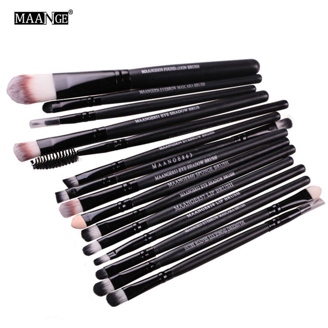 15/20pcs Makeup Brushes Set Foundation Powder Blush Eye Shadow Brow Blending Wood handle Make Up Brush Kit Cosmetics Tool