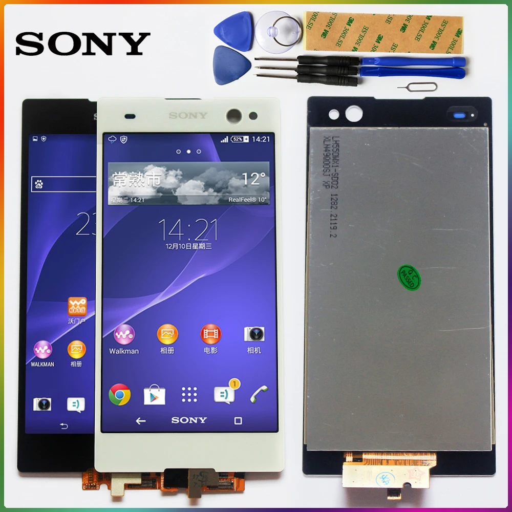 

Touch Screen For SONY Xperia C3 D2533 D2502 LCD Display Digitizer Sensor Glass Panel Assembly White Black Free Tools