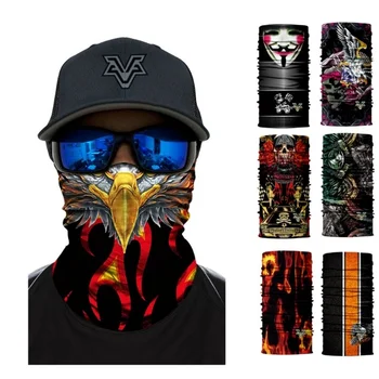 

Skull Motorcycle Head Bands Anime Cycling Magic Scarf V for Vendetta Sport Face Mask Seamless Balaclava Neck Gaiter