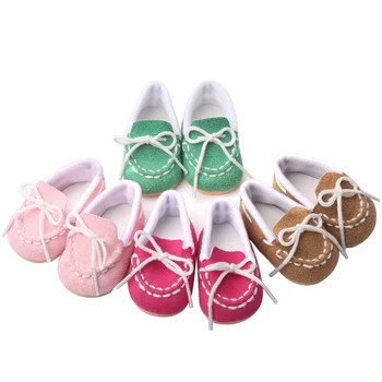 

18 inch Girls doll shoes Lovely baby canvas shoes American new born accessories Baby toys fit 43 cm baby s220