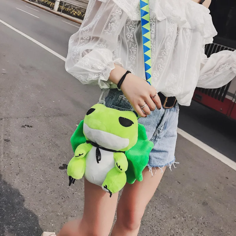 Японский Kawaii Повседневная игра путешествия лягушка плюшевый рюкзак наплечная