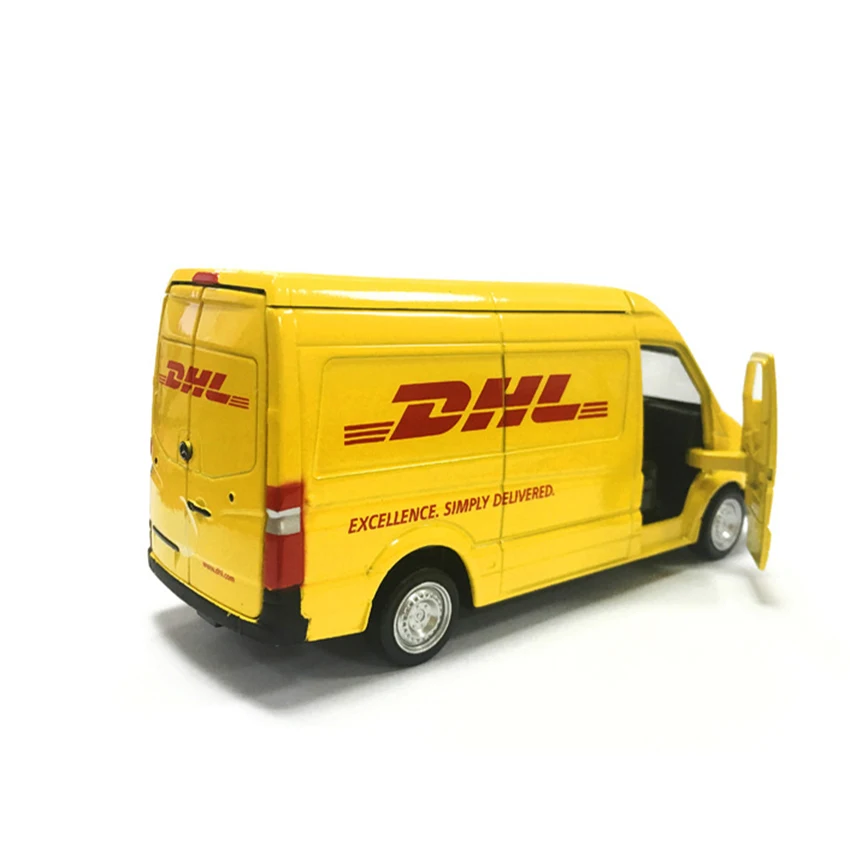 RMZ City 5 Inch Benz Truck DHL 1:32 Toy Vehicles Alloy Pull Back Mini Car Replica Authorized By The Original Factory Model Toy
