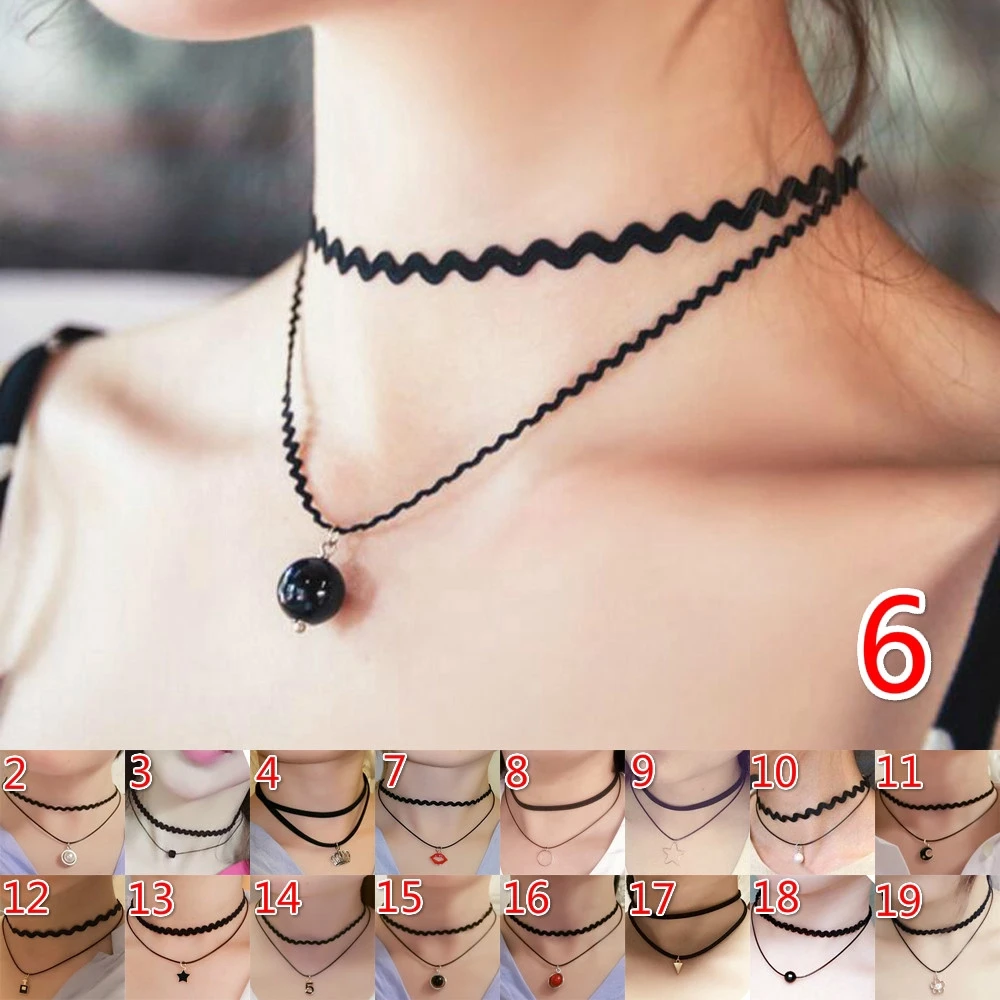 

Bijoux Love Vintage Triangle Geometry Tattoo Waterdrop Clavicle Choker Necklace
