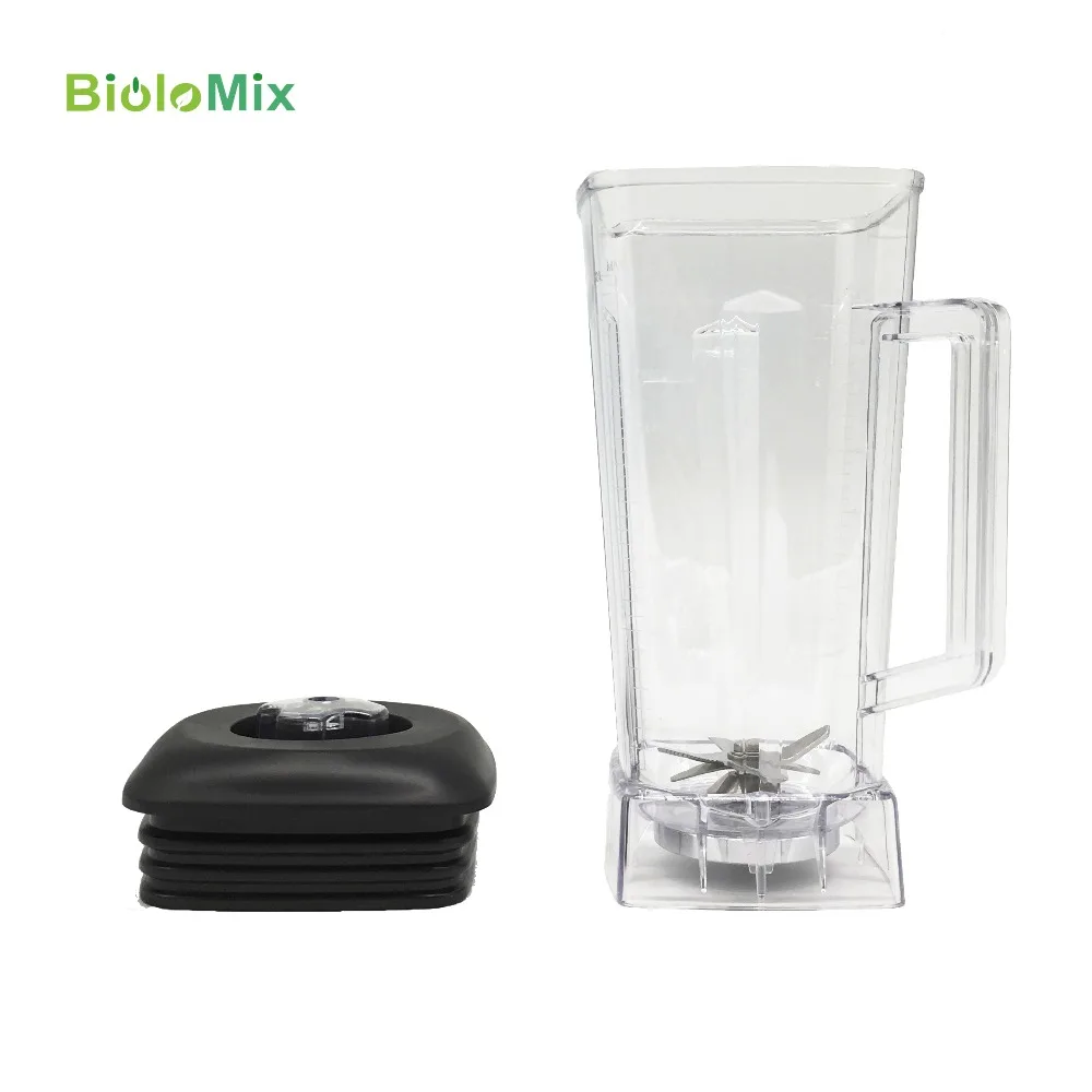 commercial Blender spare parts BPA FREE 2L Square Container Jar Jug Pitcher Cup bottom with serrated smoothies blades lid (3)