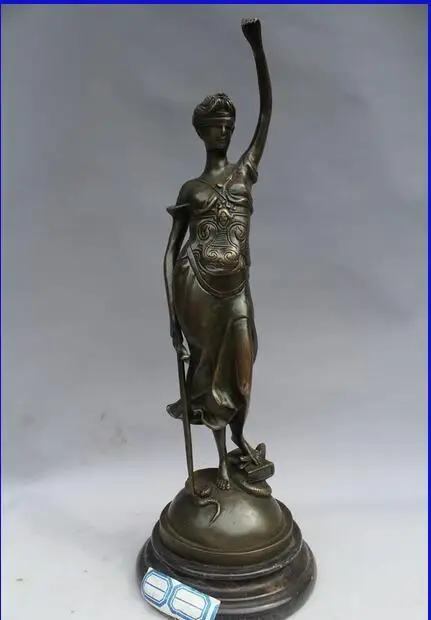 

free 17"Western Art sculpture Bronze Marble Belle hoodman Warrior Statue fast