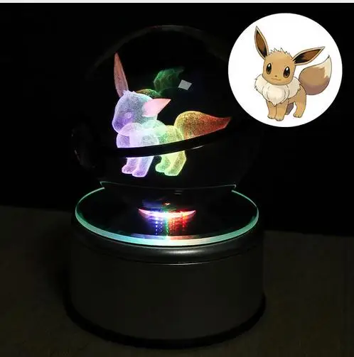 Geng ghost elves диаметр 5 см стеклянный Pokemon Pocket Monster Mewtwo 3D светодиодный ночник настольная лампа Usb СВЕТОДИОДНЫЙ светильник 3d светодиодный светильник - Испускаемый цвет: Diameter 5cm