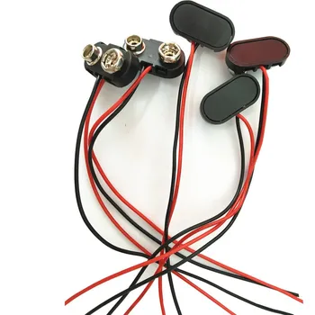 

T shape Plastic 9V battery snap connector 9V button connector plastic case copper button with 6'' UL1007 wires,1000pcs/lot