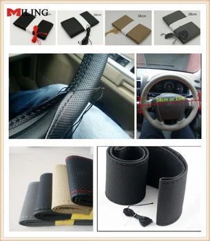 

car accessories Hand sewing steering wheel cover 38CM for Volkswagen Passat ID Golf Arteon e-Golf Phideon