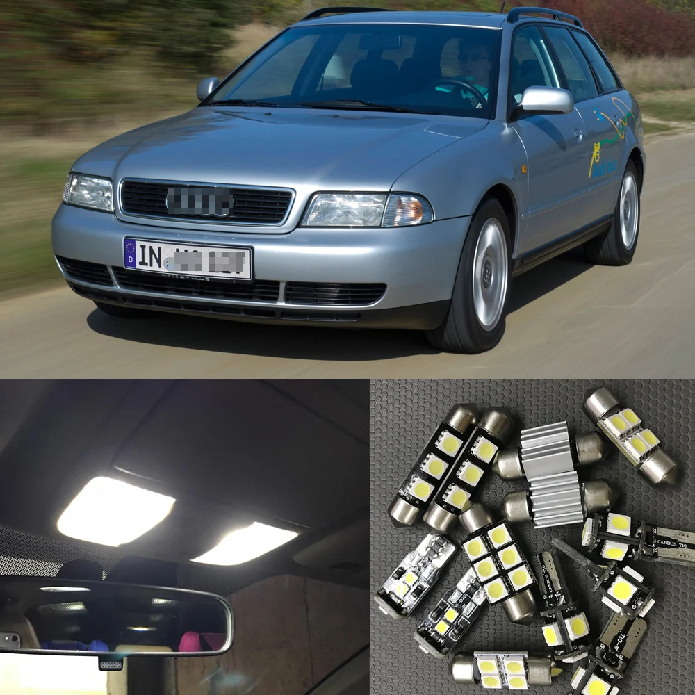 

13pcs Auto LED Interior Light Bulbs Canbus Kit For 1996-1998 Audi A4 B5 White Led Dome Step Courtesy License Plate Light Lamp