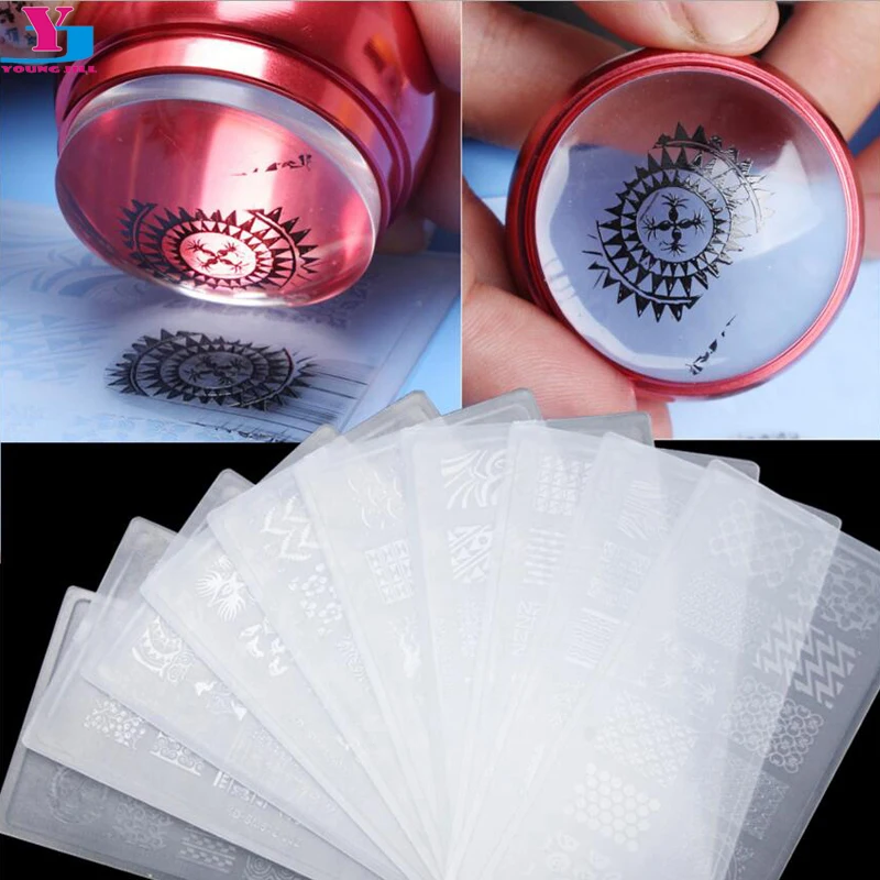 5 шт./Лот трафареты для стемпинга ногтей 10 видов|art stamping plate|nail art platesstamping plates |