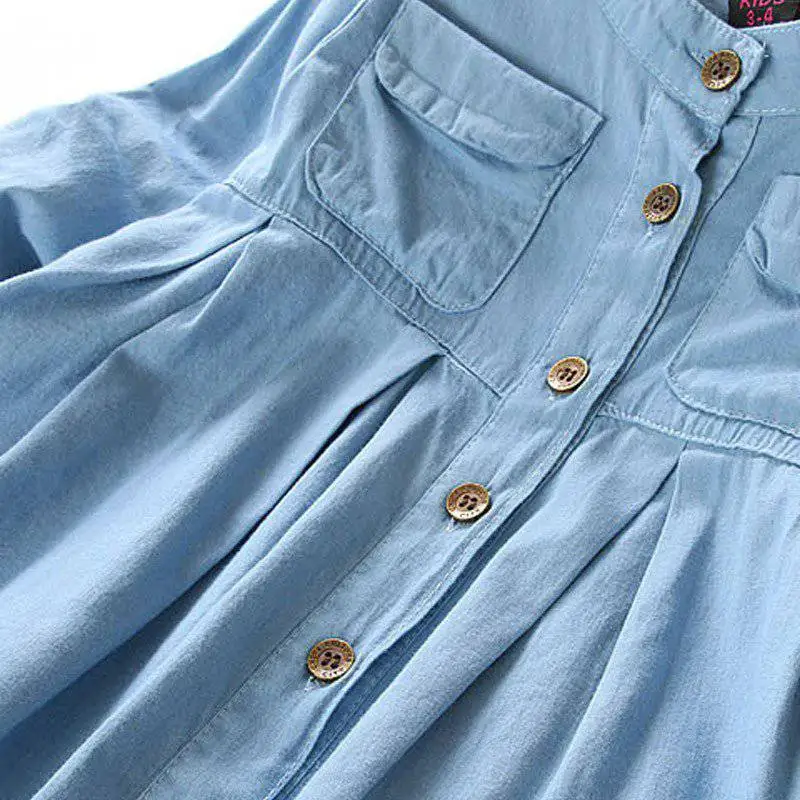 Новые весенние модные детские джинсовые рубашки для девочек рубашка из мягкой ткани с длинными рукавами одежда для детей