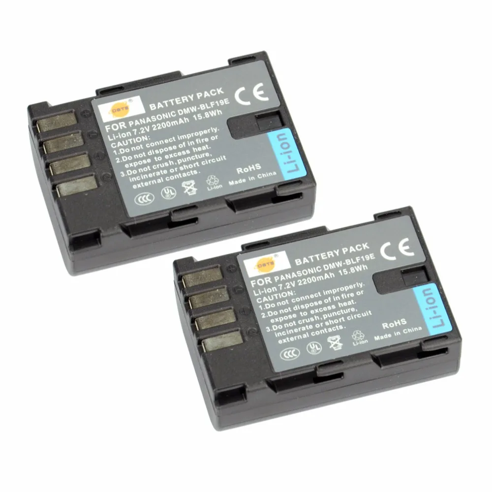DSTE 2PCS DMW BLF19E BLF19 BLF19E Rechargeable Battery for Panasonic Lumix DMC GH3 DMC GH4 Camera