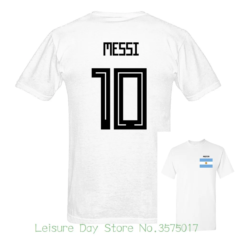 

2018 Newest Argentina Messi Number 10 Russia World Match Cup 10 Colors T Shirt Mens Fans Footballer Short Sleeve Tee Cartoon