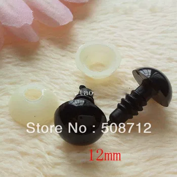 

Free shipping!!!100pairs BLACK Plastic Safety EYES Choose Size Teddies, Dolls, Sewing & Crochet----12mm