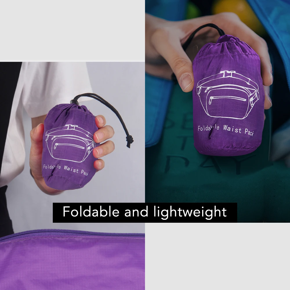 Outdoor Ultralight Foldable Waist Bag Water Resistant Adjustable Waist Belt Fanny Pack Cell Phone Holder Bag for Men Women Outdoor Ultralight Foldable Waist Bag Water Resistant Adjustable Waist Belt Fanny Pack Cell Phone Holder Bag for Men Women