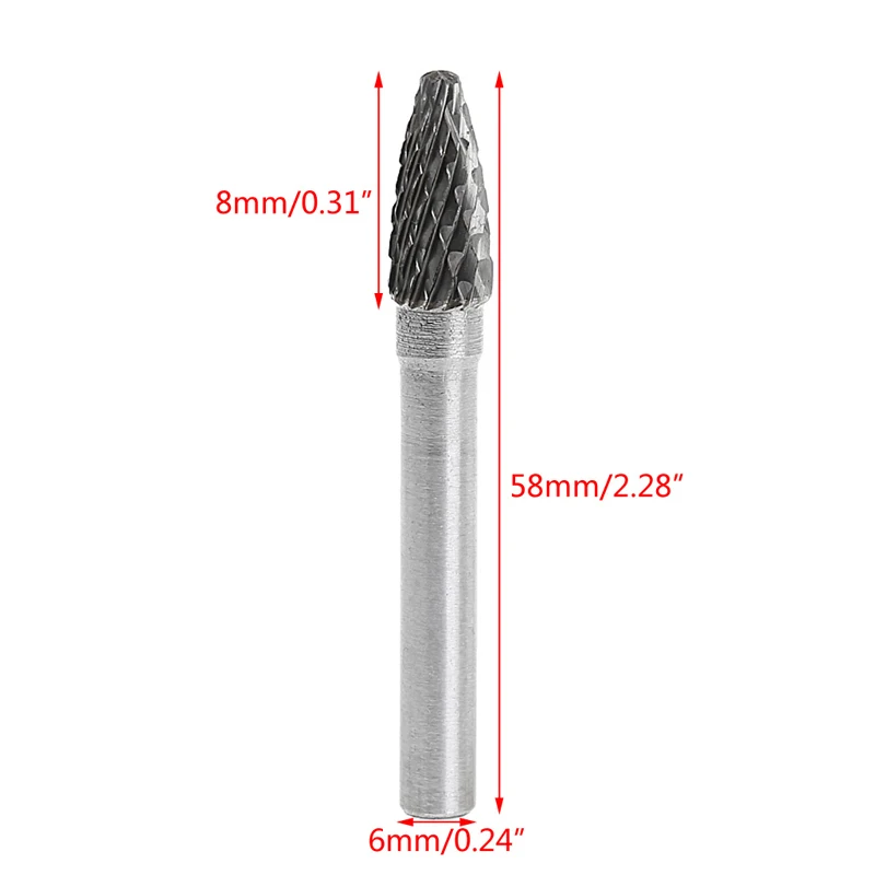 Type 8mm Head Tungsten Carbide Rotary Tool Burr Die Grinder Drill Bit