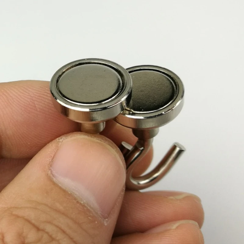 

2pcs Strong Mini Kitchen Wall Hold Power Neodymium Magnet Hook Bathroom Magnetic Circular Hook Hanger Magnets Door Hooks D16mm