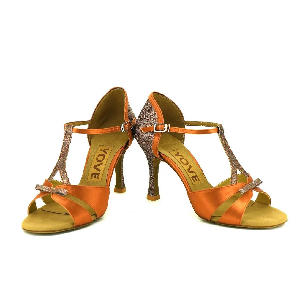 YOVE Dance font b Shoes b font Satin Latin font b Salsa b font Dance font