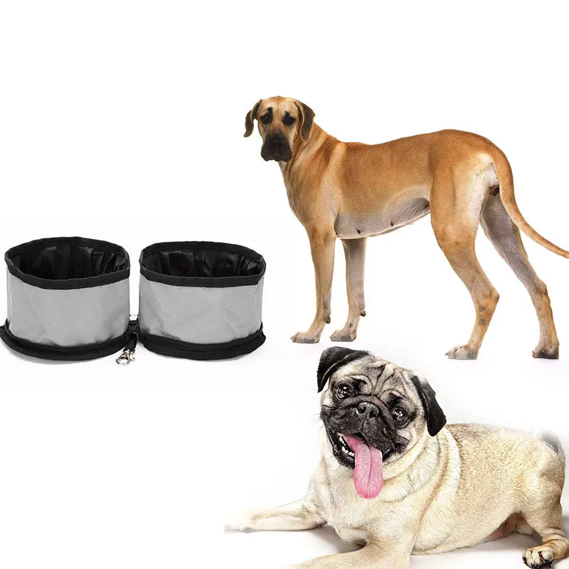 2 In 1 Collapsible Dog Travel Bowls Portable Pet Cat Food Container