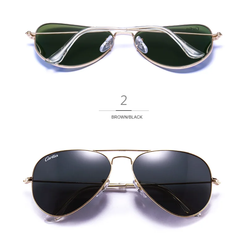 Carfia Ретро Классические солнцезащитные очки для женщин и мужчин в стиле пилота сплав Золотая оправа зеленые солнцезащитные очки винтажные очки UV400