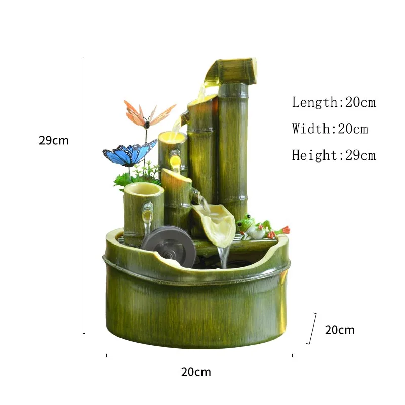 220 В ручной работы смолы бамбуковые скалы фонтан фэн-шуй орнамент статуэтки для бонсай украшение дома свадебный подарок увлажнитель воздуха