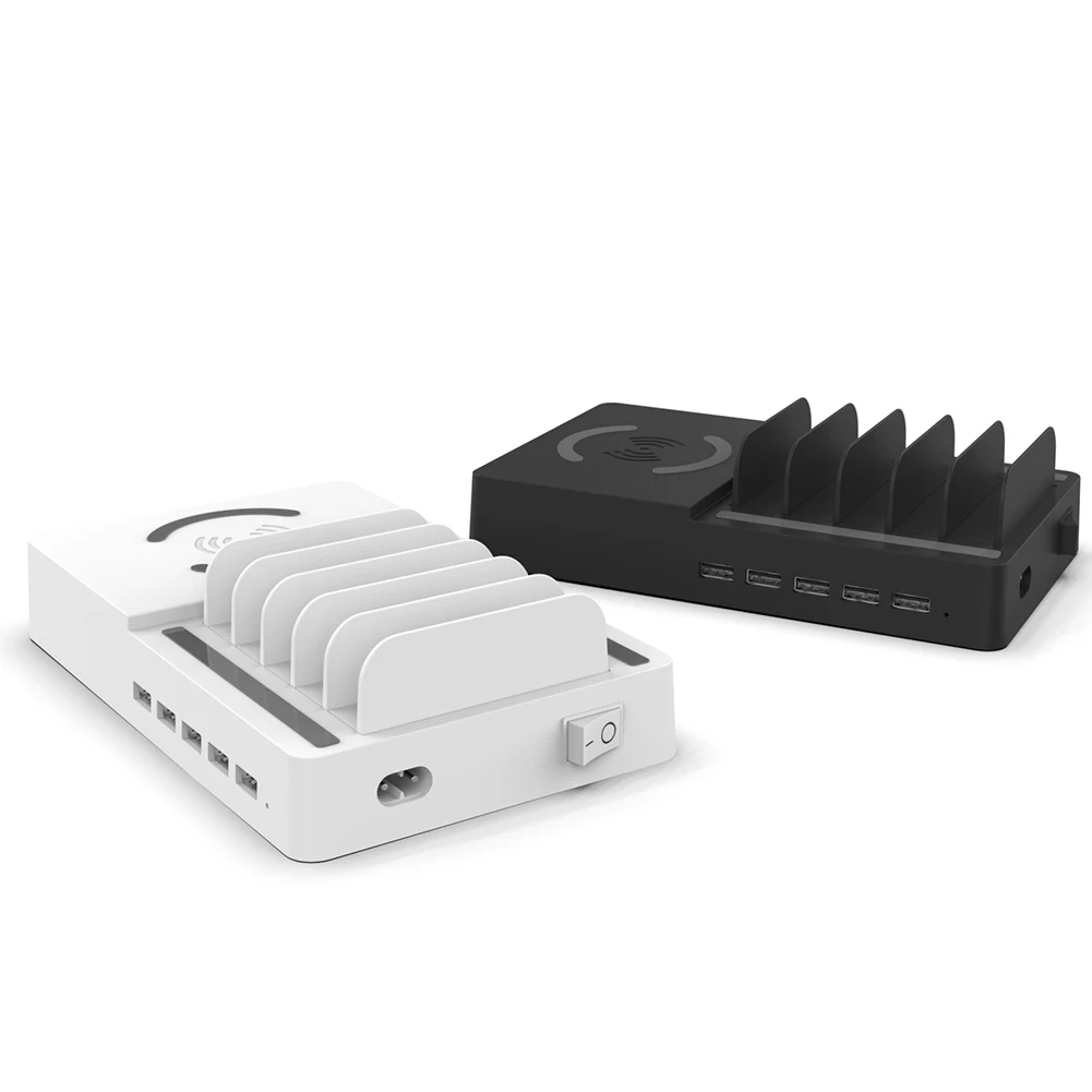 Мульти-порт USB Smart QI зарядная док-станция быстрое зарядное устройство с беспроводным многофункциональным зарядным устройством для iPhone 7 X держатель телефона зарядное устройство