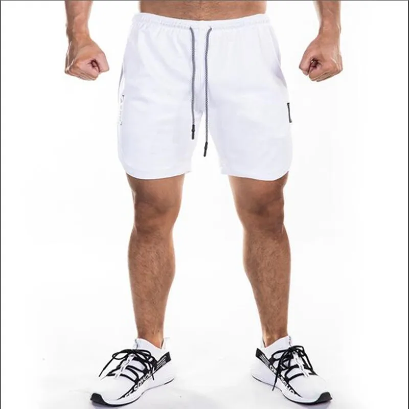 Новые мужские баскетбольные, спортивные, тренировочные, для тренажерного зала, для фитнеса, быстро пробуют, удобные шорты, штаны для бега - Цвет: white