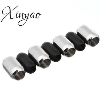 

XINYAO 2pcs/lot Black Stainless Steel Strong Magnetic Clasps Fit 3mm 4mm 5mm 6mm 8mm Round Leather Cord Jewelry Making Findings