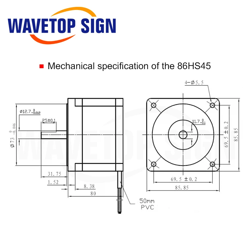 Leadshine Nema34 2 фазный шаговый двигатель 86HS35 86HS45 для лазерной гравировки