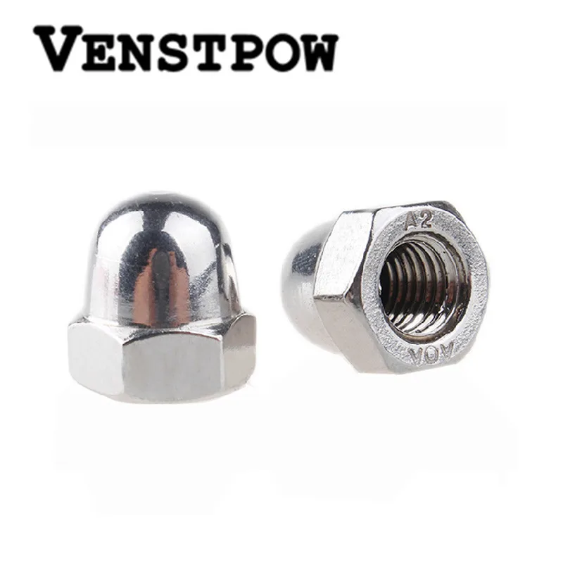 

50pcs/lot M3 Metric thread 30pcs/lots M4 M5 , 3 pcs/lots M6 M8 M10 M12 304 Stainless Steel Cap Nuts